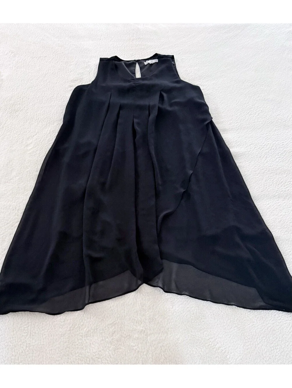 BCBGeneration Women’s Black Chiffon Midi Dress Size M Sleeveless Cocktail Party